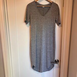 GAP Heather Gray V-Neck Midi Dress